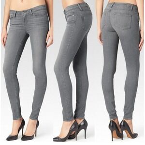 PAIGE Verdugo Ultra Skinny Jeans Women's Size 25 Silvie Gray Wash Low Rise Denim